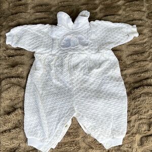 Baby Dior Teddy Bear Embroidered Romper White Luxury Designer Newborn